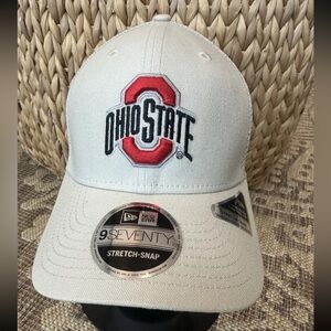 NEW Ohio State BUCKEYES New Era 9Seventy Stretch-Snap back Adj Hat Beige NCAA
